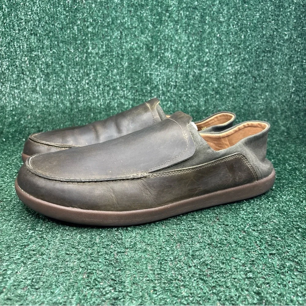 Clarks Un‎ Lisbon Lane Convertible Loafer Dark Olive Leather Men Sz 13 MSRP $130